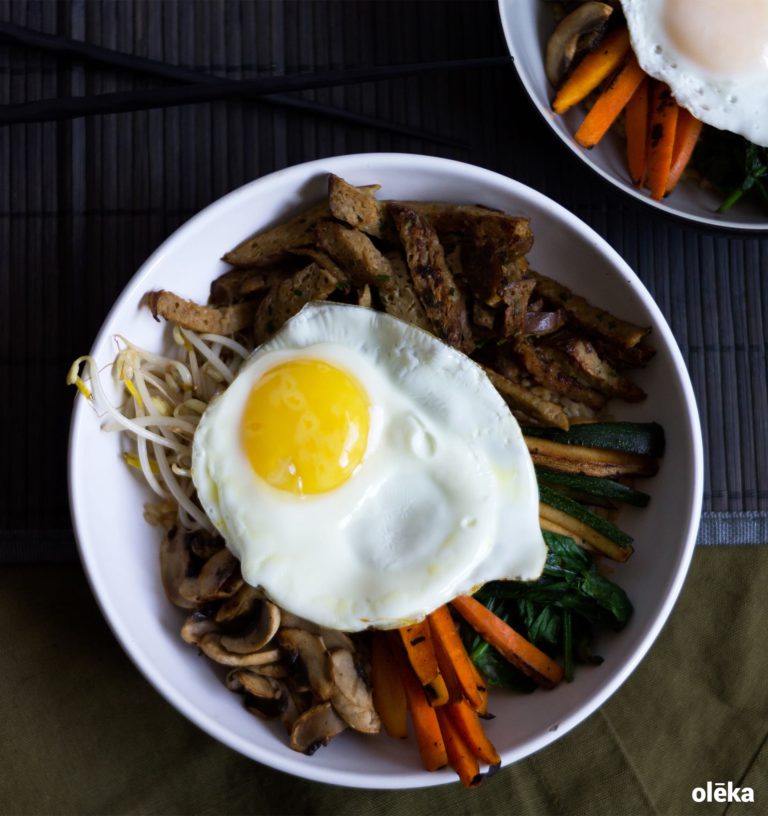 bibimbap vegetariano seitan