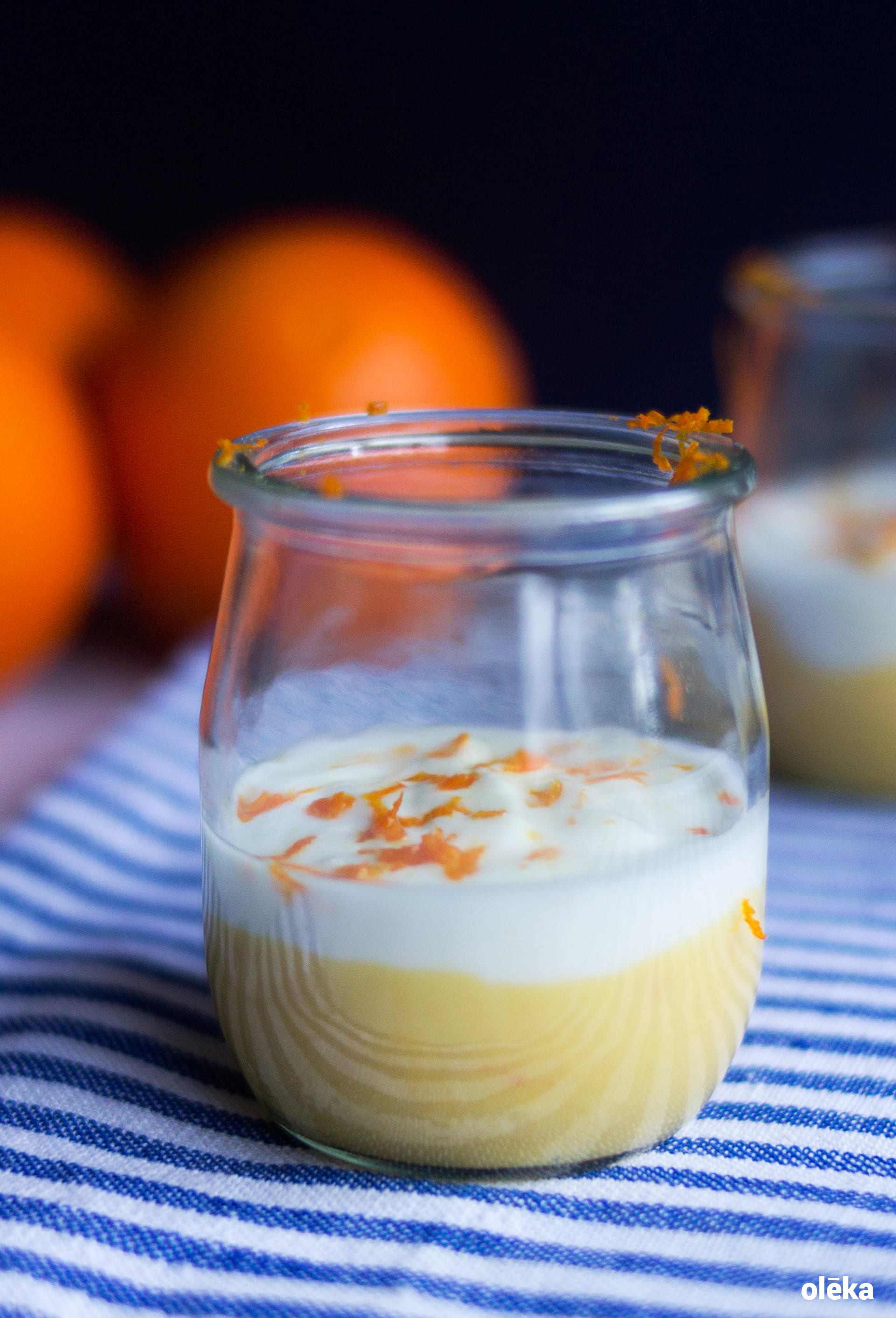 crema de naranja y yogur