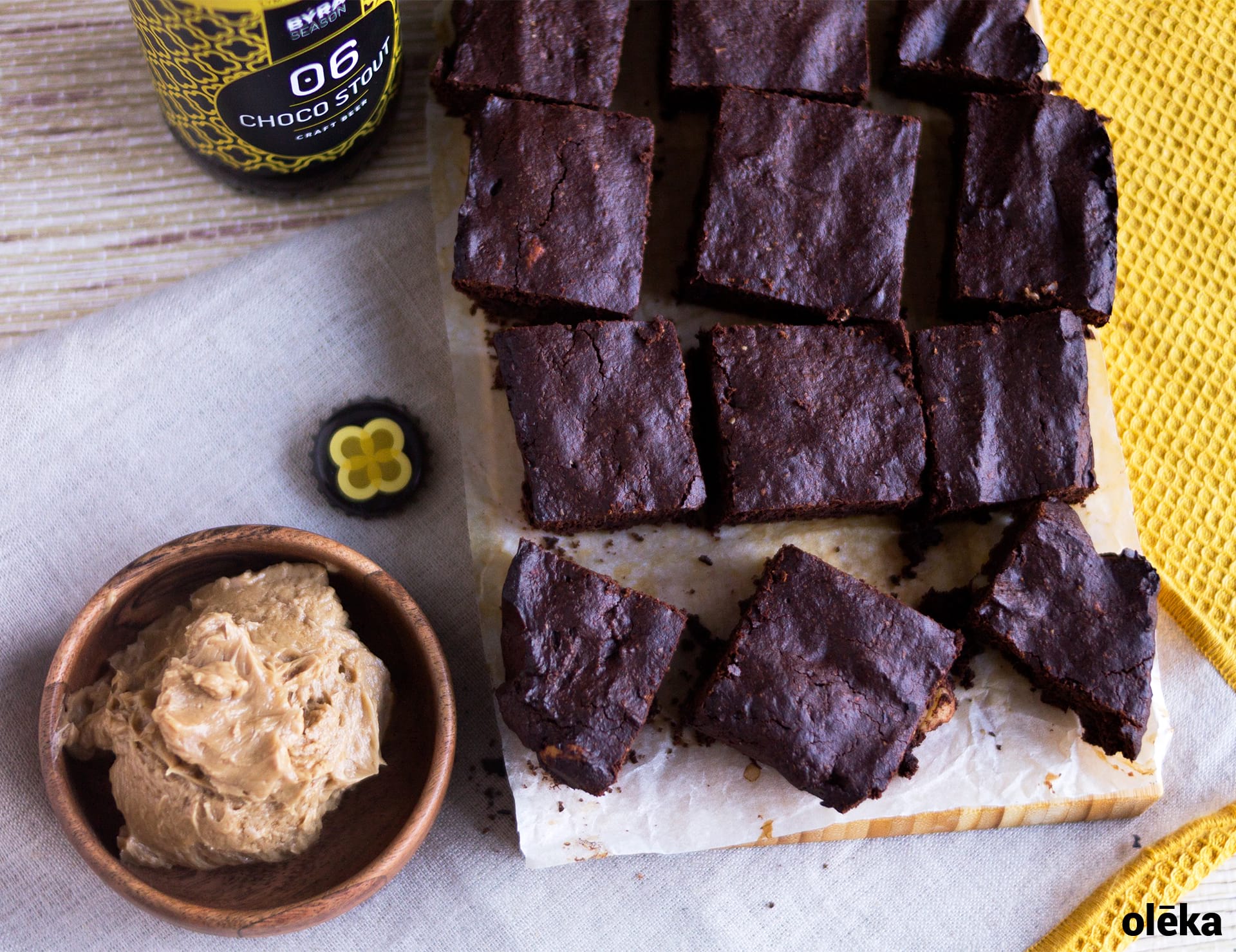 Brownie de cerveza, cacao y café oleka